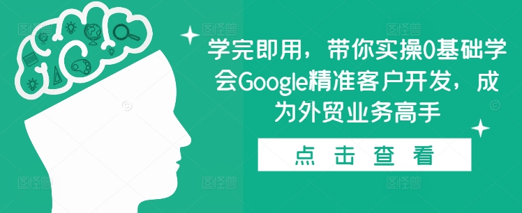 学完即用，带你实操0基础学会Google精准客户开发，成为外贸业务高手-天天项目库