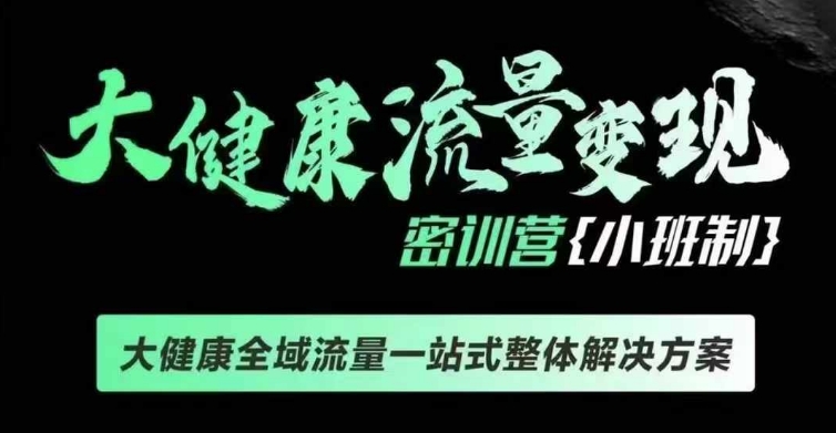 千万级大健康变现课线下课，大健康全域流量一站式整体解决方案-天天项目库