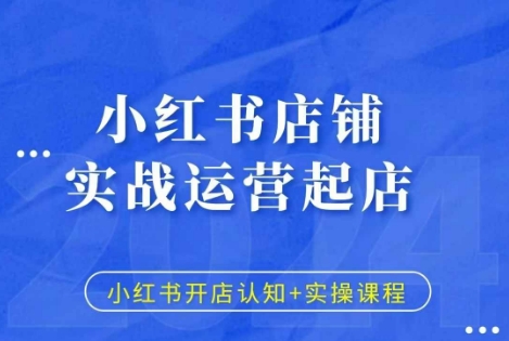 小红书店铺实战运营起店，小红书开店认知+实操课程-天天项目库