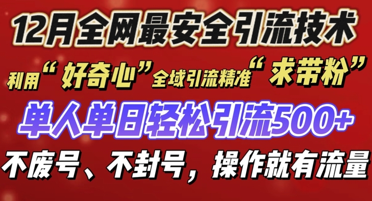 12 月份全网最安全引流创业粉技术来袭，不封号不废号，有操作就有流量【揭秘】-天天项目库