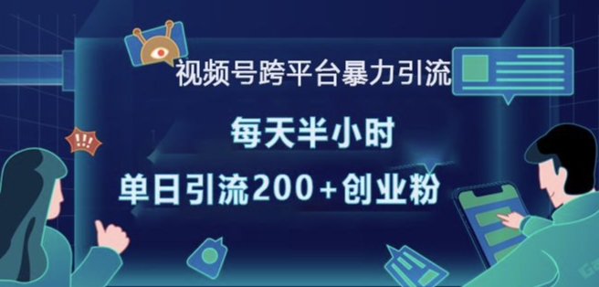 视频号跨平台暴力引流，每天半小时，单日引流200+精准创业粉-天天项目库