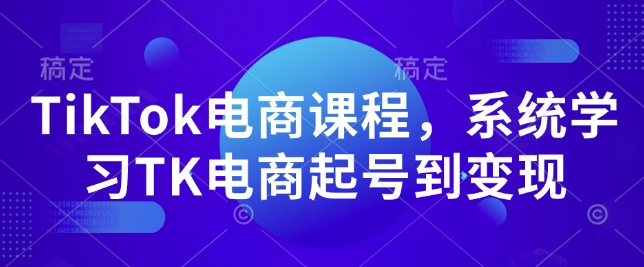 TikTok电商课程，​系统学习TK电商起号到变现-天天项目库