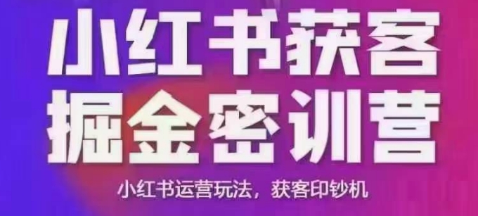 小红书获客掘金线下课，录音+ppt照片，小红书运营玩法，获客印钞机-天天项目库