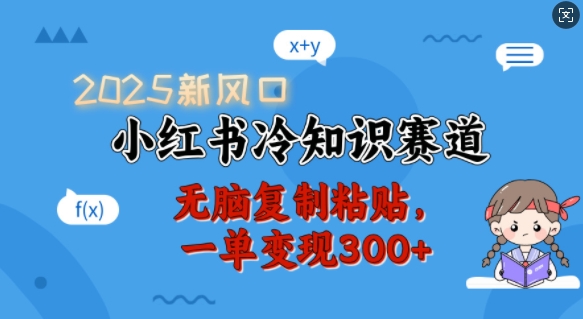 2025新风口，小红书冷知识赛道，无脑复制粘贴，一单变现300+-天天项目库